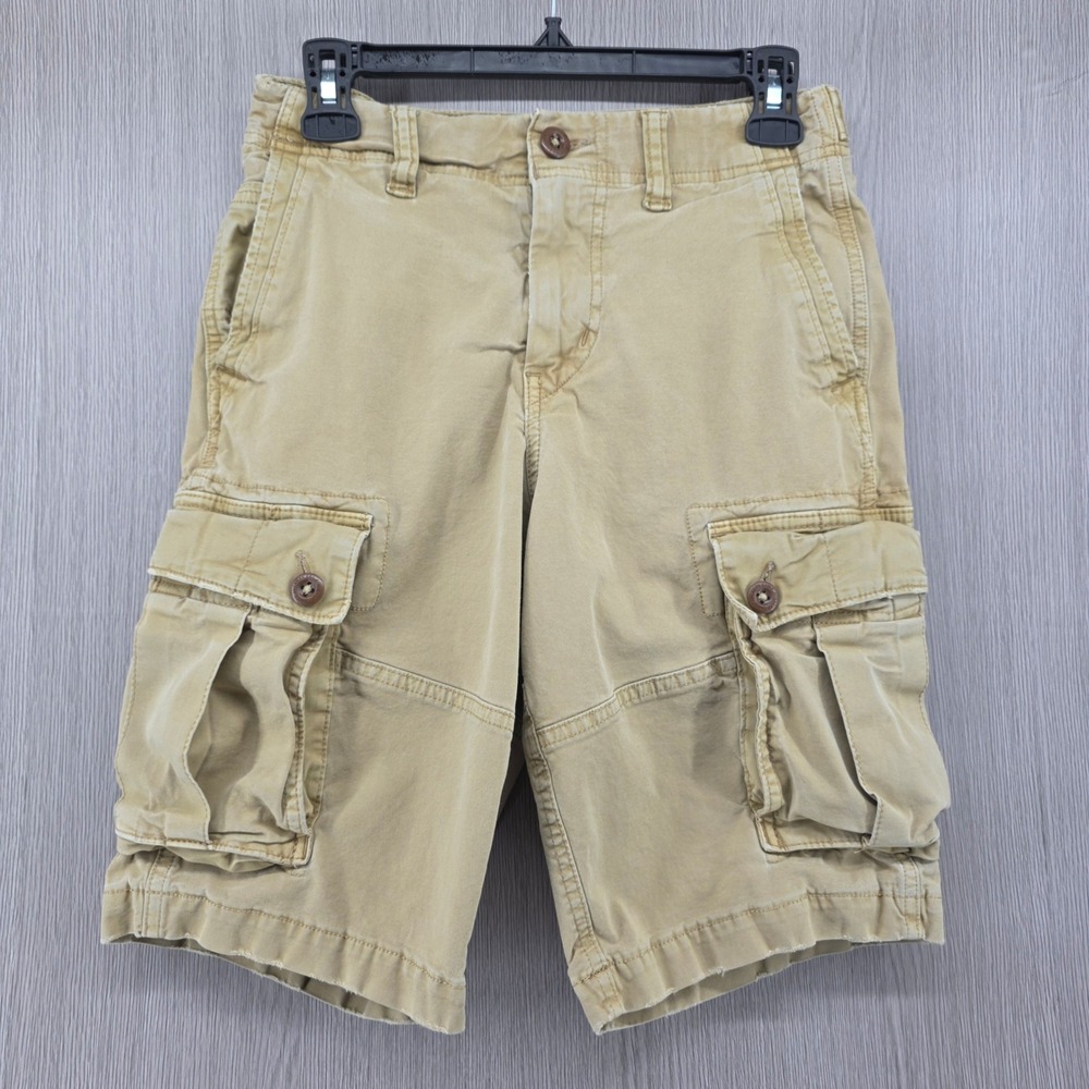 American Eagle Next Level Flex Cargo Shorts Longer Length Utility Khaki Mens 26